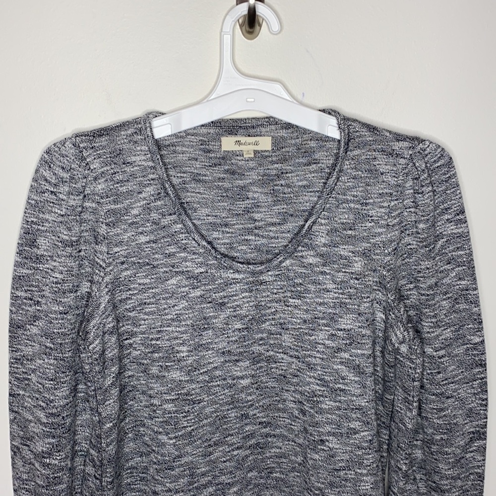 Madewell Heathered Gray Puff Sleeve Sweater Dress  size S - Picture 3 of 10